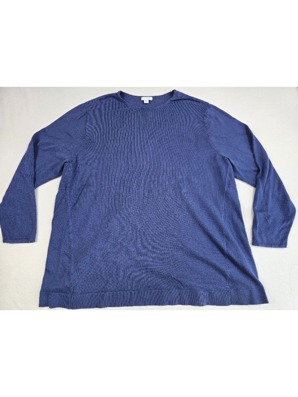 J Jill Womens Blue Long Sleeve Tunic Top 2X Cotton Blend